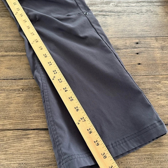 Prana Womens size 10 Gray Nylon Flare Leg Hiking Pants Convertible Mid Rise Grey - Picture 3 of 8
